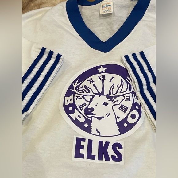 Vintage 80s Elks Lodge Baseball tee - Picture 4 of 6